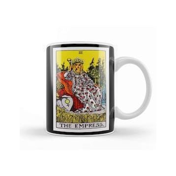 Baskı Dükkanı The Empress Rider Waite Tarot Card 01 Beyaz 330 ml Porselen Kupa Bardak