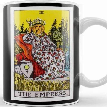 Baskı Dükkanı The Empress Rider Waite Tarot Card 01 Beyaz 330 ml Porselen Kupa Bardak