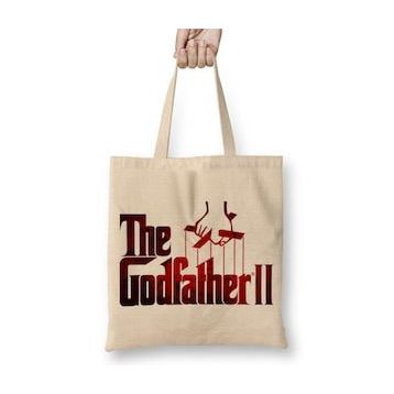 Baskı Dükkanı The Godfather Logo 2 Bez Kadın Günlük Çanta