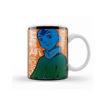 Baskı Dükkanı The Last Airbender Aang Porselen Beyaz Kupa Bardak