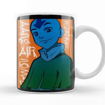 Baskı Dükkanı The Last Airbender Aang Porselen Beyaz Kupa Bardak