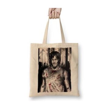 Baskı Dükkanı the Walking Dead Bite Medar Bez Çanta