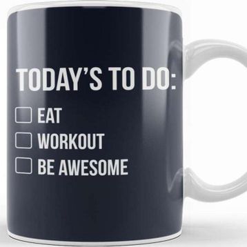Baskı Dükkanı Things to Do Eat Workout Be Awesome Kupa
