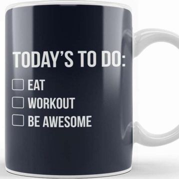 Baskı Dükkanı Things to Do Eat Workout Be Awesome Kupa