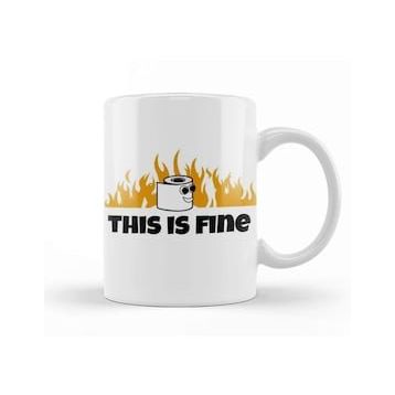 Baskı Dükkanı This Is Fine 02 Kupa