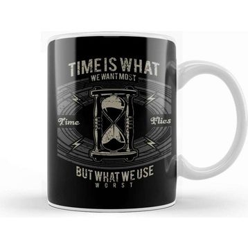Baskı Dükkanı Time Flies Hourglass Kupa
