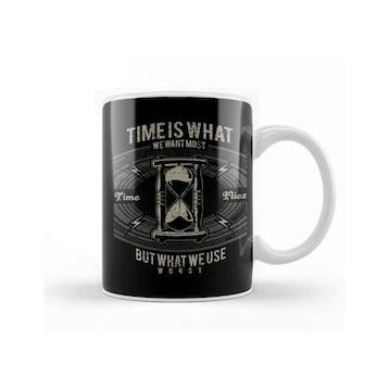 Baskı Dükkanı Time Flies Hourglass Kupa