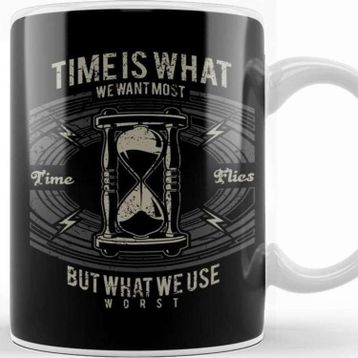 Baskı Dükkanı Time Flies Hourglass Kupa
