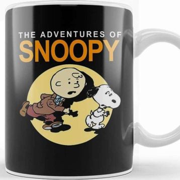 Baskı Dükkanı Tin Tin And Snoopy Porselen Beyaz Kupa Bardak