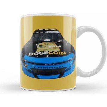 Baskı Dükkanı To The Moon Dogecar Dogecoin Crypto Logo Merch Porselen Beyaz Kupa Bardak