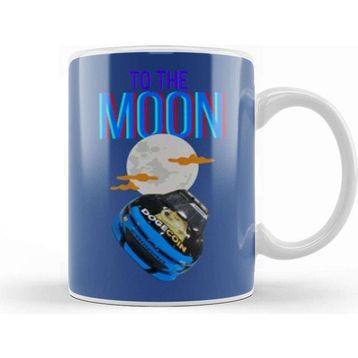 Baskı Dükkanı To The Moon Dogecar Dogecoin Crypto Logo Merch Porselen Beyaz Kupa Bardak