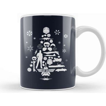 Baskı Dükkanı Top Gun Christmas Tree Silhouette Kupa