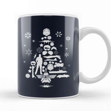 Baskı Dükkanı Top Gun Christmas Tree Silhouette Kupa