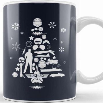 Baskı Dükkanı Top Gun Christmas Tree Silhouette Kupa