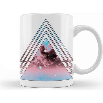Baskı Dükkanı Transgender Pride Layered Galaxy Triangles 01 Kupa