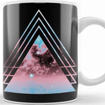 Baskı Dükkanı Transgender Pride Layered Galaxy Triangles Kupa