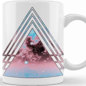 Baskı Dükkanı Transgender Pride Layered Galaxy Triangles Kupa