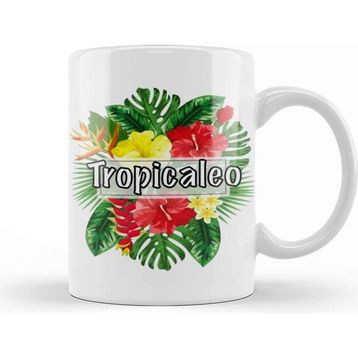 Baskı Dükkanı Tropical Island Latino Summer Vibes Porselen Beyaz Kupa Bardak