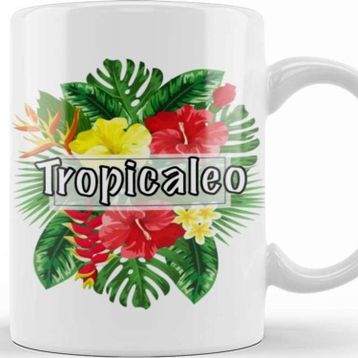 Baskı Dükkanı Tropical Island Latino Summer Vibes Porselen Beyaz Kupa Bardak