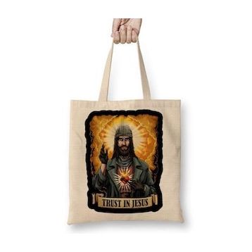 Baskı Dükkanı Trust In Jesus Walking Dead Bez Çanta