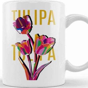 Baskı Dükkanı Tulip Flowers Porselen Beyaz Kupa Bardak