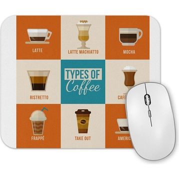 Baskı Dükkanı Types of Coffee Mouse Pad