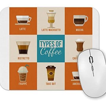 Baskı Dükkanı Types of Coffee Mouse Pad