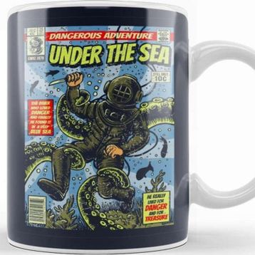 Baskı Dükkanı Under The Sea Diver Comic Kupa