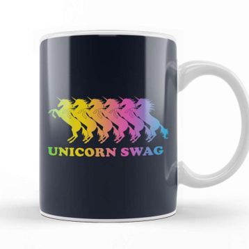 Baskı Dükkanı Unicorn Rainbow Swag Kupa