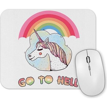 Baskı Dükkanı Unicornio Go To Hell Mouse Pad
