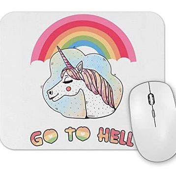Baskı Dükkanı Unicornio Go To Hell Mouse Pad