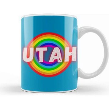 Baskı Dükkanı Utah Vintage Rainbow Style Kupa