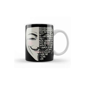Baskı Dükkanı V For Vendetta Typography Kupa Bardak