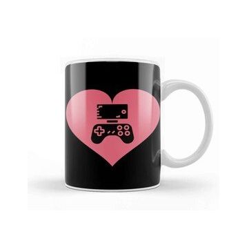 Baskı Dükkanı Video Gamer Heart Controller Kupa Bardak