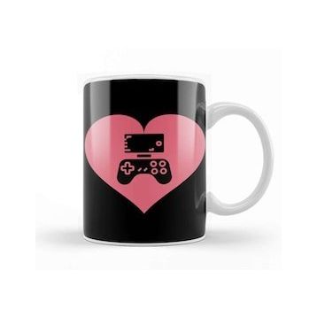 Baskı Dükkanı Video Gamer Heart Controller Kupa Bardak
