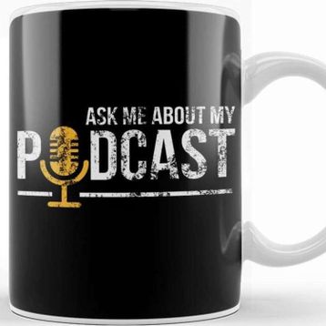 Baskı Dükkanı Vintage Ask Me About My Podcast Distressed Kupa Bardak