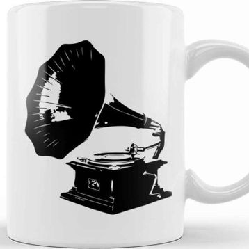 Baskı Dükkanı Vintage Record Player 06 Kupa