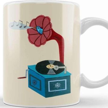 Baskı Dükkanı Vintage Record Player Kupa
