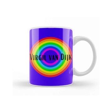 Baskı Dükkanı Virgil Van Dijk Vintage Retro Rainbow Style Kupa