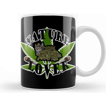 Baskı Dükkanı Weed Nature Lover Beyaz Porselen Kupa Bardak