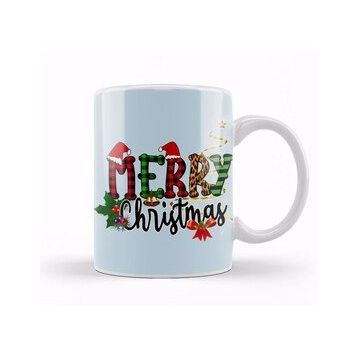 Baskı Dükkanı Yılbaşı Yeni Yıl Konseptli Merry Christmas 026 Porselen Beyaz Kupa Bardak