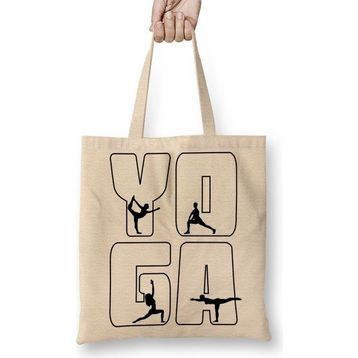 Baskı Dükkanı Yoga Logo Bez Çanta