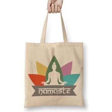 Baskı Dükkanı Yoga Namaste Bez Kadın Günlük Çanta