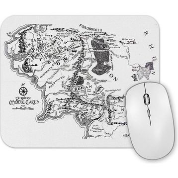 Baskı Dükkanı Yüzüklerin Efendisi Lord of the Rings Orta Dünya Haritası Mouse Pad