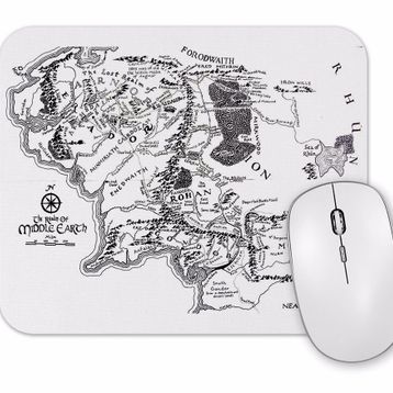 Baskı Dükkanı Yüzüklerin Efendisi Lord of the Rings Orta Dünya Haritası Mouse Pad
