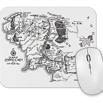 Baskı Dükkanı Yüzüklerin Efendisi Lord of the Rings Orta Dünya Haritası Mouse Pad