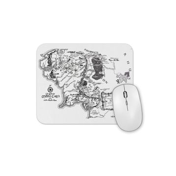 Baskı Dükkanı Yüzüklerin Efendisi Lord of the Rings Orta Dünya Haritası Mouse Pad