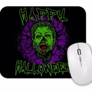 Baskı Dükkanı Zombie Purple Grunge Splatter Happy Halloween Mouse Pad