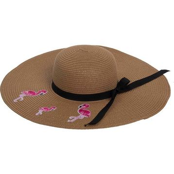 Bay Şapkacı 7046 Flamingo Hasır Kadın Şapka