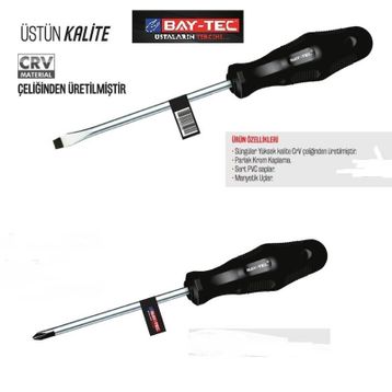 Bay-Tec Düz 8x200 mm Tekli Tornavida